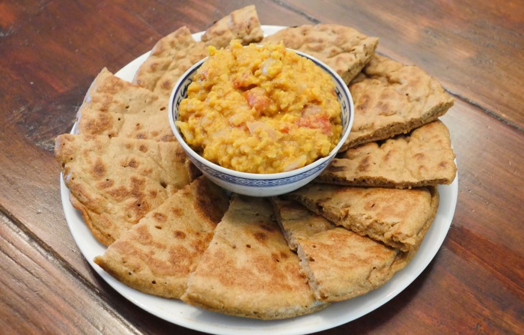 dahl and flatbread