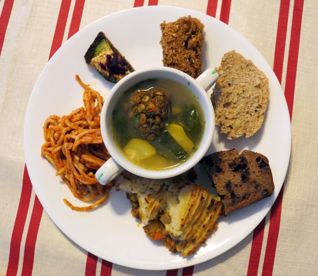 plate of vegan hygge food