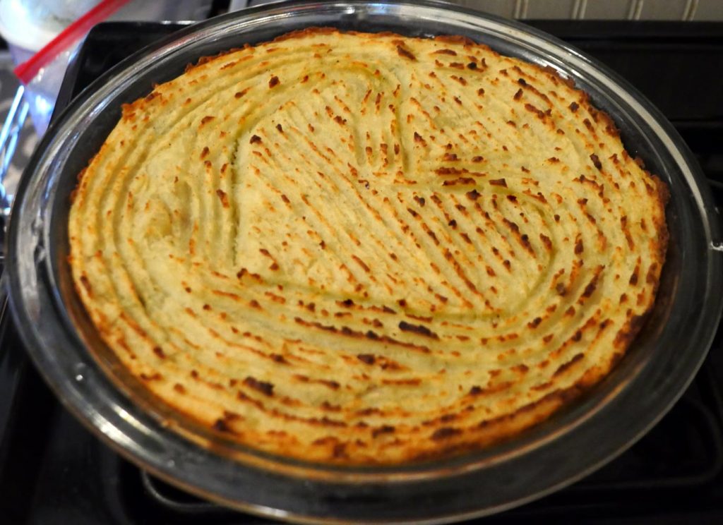 vegan shepherd's pie with heart