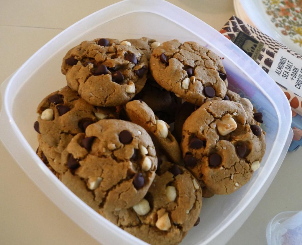 vegan chocolate chip macadamia nut cookies