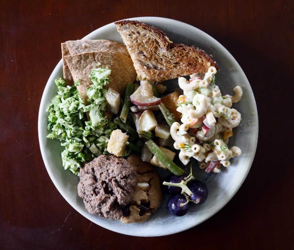 plate of vegan picnic foods