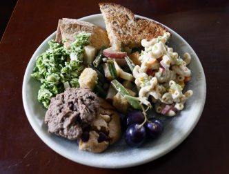 plate of vegan picnic foods