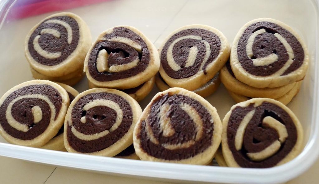 vegan chocolate vanilla pinwheel cookies