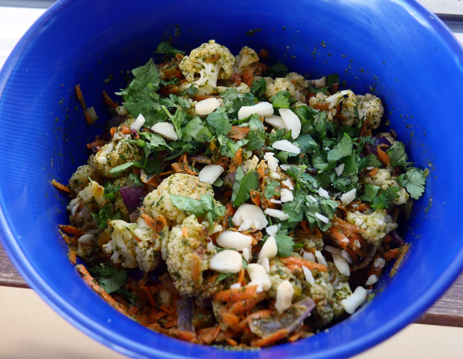 roasted cauliflower and carrot salad with chermoula